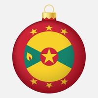 jul träd boll med grenada flagga. ikon för jul Semester vektor