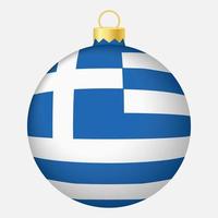 Christbaumkugel mit griechischer Flagge. Symbol für Weihnachtsferien vektor