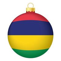 Christbaumkugel mit Mauritius-Flagge. Symbol für Weihnachtsferien vektor