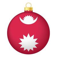 Christbaumkugel mit Nepal-Flagge. Symbol für Weihnachtsferien vektor