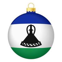Christbaumkugel mit Lesotho-Flagge. Symbol für Weihnachtsferien vektor
