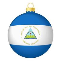 jul träd boll med nicaragua flagga. ikon för jul Semester vektor