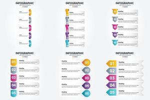 die vektorinfografiken in flachem design in diesem set eignen sich ideal für werbung in einer broschüre. Flyer. oder Magazin. vektor