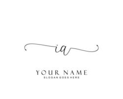 anfängliches ia-schönheitsmonogramm und elegantes logodesign, handschriftliches logo der ersten unterschrift, hochzeit, mode, blumen und botanik mit kreativer vorlage. vektor