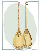Dombra ist ein Saitenzupfinstrument, das in der Kultur der Kasachen und Kalmücken existiert vektor