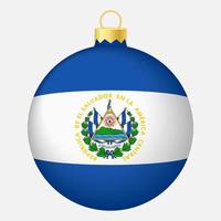 Christbaumkugel mit El Salvador Flagge. Symbol für Weihnachtsferien vektor