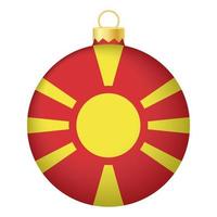 jul träd boll med macedonia flagga. ikon för jul Semester vektor