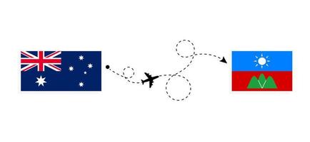 flyg och resa från Australien till wa stat förbi passagerare flygplan resa begrepp vektor