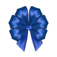 volumetrisches dekoratives blaues bogensymbol für weihnachten und ein frohes neues jahr vektor