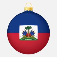 Christbaumkugel mit Haiti-Flagge. Symbol für Weihnachtsferien vektor