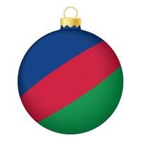 jul träd boll med namibia flagga. ikon för jul Semester vektor