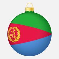 Christbaumkugel mit Eritrea-Flagge. Symbol für Weihnachtsferien vektor