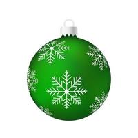 grön julgran leksak eller boll volymetrisk och realistisk färg illustration vektor