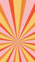 Grooviger Retro-Burst-Sonnenstrahlhintergrund. Vintage bunte abstrakte geometrische Muster. vektorsommerhippiekarnevalsillustration für plakat, flyer, grußkarte, fahne. vektor