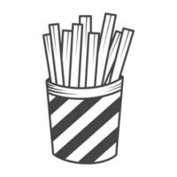 pommes frittes, vektor, umriss, illustration vektor