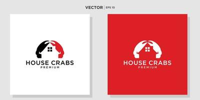 skaldjur restaurang logotyp design mall. krabba vektor illustration.