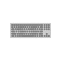 Draufsicht-Vektorillustration der drahtlosen Tastatur lokalisiert auf weißem Hintergrund vektor