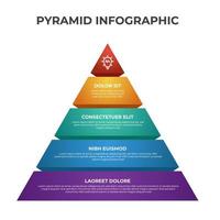 4-Punkt, Aufzählungszeichen, Listenpyramidendiagramm, Business-Infografik-Elementvorlagenvektor, kann für Social-Media-Beiträge, Präsentationen usw. verwendet werden. vektor