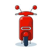 gammal motorcykel, årgång skoter med blå Färg, främre se, vektor illustration