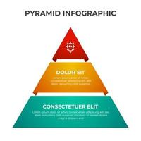 2-Punkte-Pyramiden-Listendiagramm, Infografik-Elementvorlagenvektor, kann für Social-Media-Beiträge, Präsentationen usw. verwendet werden vektor