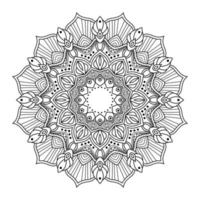 Mandala Art Design Vektor, Blumenkreismuster, kann für Dekoration, Malbuchseite, Henna, Tätowierung verwendet werden. vektor