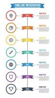 data visualisering, vertikal tidslinje infographic mall vektor med 6 poäng av år, titlar, beskrivningar, och ikoner. företag företag milstolpar mall. årlig Rapportera.