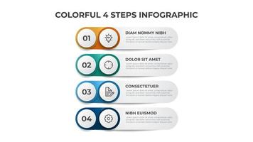 4 Schritte, Infografik-Elementvorlagenvektor, Listenlayoutdiagramm vektor
