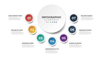 7 poäng cirkulär sekvens element av infografik, presentation, etc. vektor