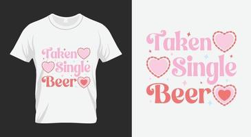 genommen einzelnes bier valentinstag svg vektor