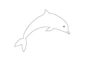 hand gezeichnete delphinillustration. süßer einfacher Vektordelphin. Vektorvorratillustration. vektor