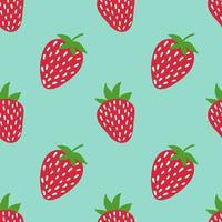 Vektor-Erdbeere nahtlose Muster. süße Doodle-Erdbeere isoliert auf orangefarbenem Hintergrund. Design für Geschenkpapier, Textilien, Grußkarten, Wohnkultur. vektor