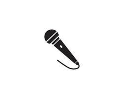 svart mikrofon vektor ikon design