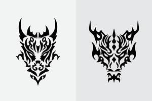 Dragon Tribal Face Tattoo-Logo vektor