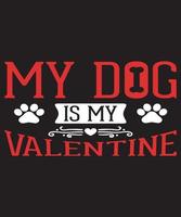 min hund är min valentine t-shirt vektor