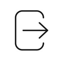Logout-Liniensymbol isoliert auf weißem Hintergrund. schwarzes, flaches, dünnes Symbol im modernen Umrissstil. Lineares Symbol und bearbeitbarer Strich. einfache und pixelgenaue strichvektorillustration. vektor