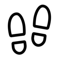 fotspår ikon linje isolerat på vit bakgrund. svart platt tunn ikon på modern översikt stil. linjär symbol och redigerbar stroke. enkel och pixel perfekt stroke vektor illustration.