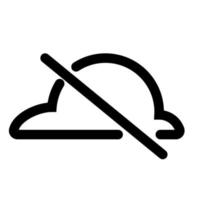 Cloud-Offline-Symbolzeile isoliert auf weißem Hintergrund. schwarzes, flaches, dünnes Symbol im modernen Umrissstil. Lineares Symbol und bearbeitbarer Strich. einfache und pixelgenaue strichvektorillustration. vektor