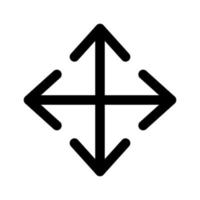 Verschieben Sie die Symbollinie, die auf weißem Hintergrund isoliert ist. schwarzes, flaches, dünnes Symbol im modernen Umrissstil. Lineares Symbol und bearbeitbarer Strich. einfache und pixelgenaue strichvektorillustration. vektor