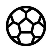 Fußball-Ball-Symbol-Linie isoliert auf weißem Hintergrund. schwarzes, flaches, dünnes Symbol im modernen Umrissstil. Lineares Symbol und bearbeitbarer Strich. einfache und pixelgenaue strichvektorillustration. vektor