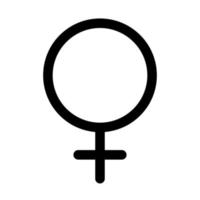 weibliche Symbollinie isoliert auf weißem Hintergrund. schwarzes, flaches, dünnes Symbol im modernen Umrissstil. Lineares Symbol und bearbeitbarer Strich. einfache und pixelgenaue strichvektorillustration. vektor