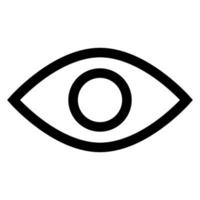 Augensymbollinie isoliert auf weißem Hintergrund. schwarzes, flaches, dünnes Symbol im modernen Umrissstil. Lineares Symbol und bearbeitbarer Strich. einfache und pixelgenaue strichvektorillustration. vektor