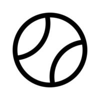 tennis boll ikon linje isolerat på vit bakgrund. svart platt tunn ikon på modern översikt stil. linjär symbol och redigerbar stroke. enkel och pixel perfekt stroke vektor illustration