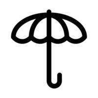 Regenschirm-Symbollinie isoliert auf weißem Hintergrund. schwarzes, flaches, dünnes Symbol im modernen Umrissstil. Lineares Symbol und bearbeitbarer Strich. einfache und pixelgenaue strichvektorillustration. vektor