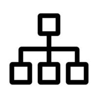 Organisationsdiagramm-Symbollinie isoliert auf weißem Hintergrund. schwarzes, flaches, dünnes Symbol im modernen Umrissstil. Lineares Symbol und bearbeitbarer Strich. einfache und pixelgenaue strichvektorillustration. vektor