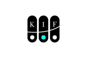 kif-Buchstaben- und Alphabet-Logo-Design vektor