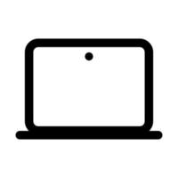 bärbar dator ikon linje isolerat på vit bakgrund. svart platt tunn ikon på modern översikt stil. linjär symbol och redigerbar stroke. enkel och pixel perfekt stroke vektor illustration.