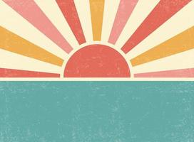 Retro-Sunburst-Hintergrund. Vintage helles Grunge-Plakat. horizontale vektorillustration für fahne, plakat und hintergrund vektor