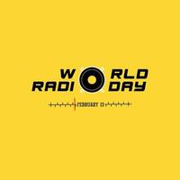 Welttag des Radios am 13. Februar. minimalistisches Plakatdesign für Social-Media-Beiträge. vektor