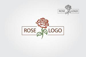 Rose-Vektor-Logo-Vorlage. einfaches und elegantes Logo-Design einer Rose. vektor