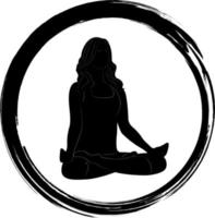 Silhouetten einer Frau. Yoga-Pose für Entspannung und Meditation. Yoga. Lotus-Pose. vektor